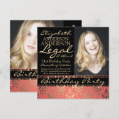 Invitation Légal et blond Elegant et Funny Birthday Party (Devant / Derrière)