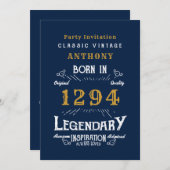 Invitation Légende Anniversaire (Devant / Derrière)