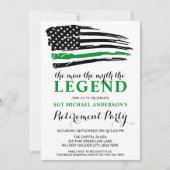 Invitation Légende du drapeau de la ligne verte mince de la r (Devant)