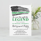 Invitation Légende du drapeau de la ligne verte mince de la r (Debout devant)