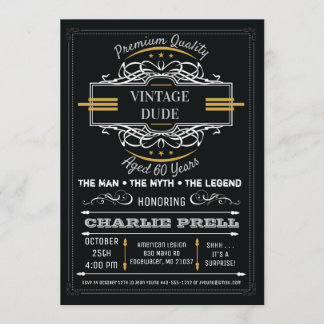 Invitation légende du mythe de l'homme d'anniversa