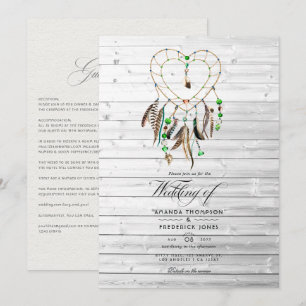 Invitation Légende indienne rustique Mariage bohème tribal