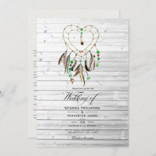 Invitation Légende indienne rustique Mariage des Boho tribaux