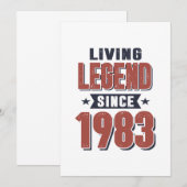 Invitation Légende Vivante Depuis Cadeau D'anniversaire 1983 (Devant / Derrière)