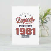 Invitation Légendes Les vrais sont nés en 1981 (Debout devant)