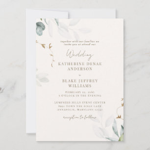 Invitation Légère Mariage Botanique Champagne III