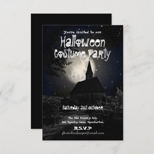 Invitation L'église Moonlit (Devant / Derrière)