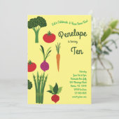 Invitation Légumes de la Anniversaire de enfant de Vegetable  (Debout devant)