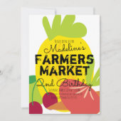 Invitation Légumes Fruits du marché fermier d'été (Devant)