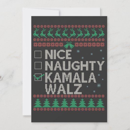 Invitation L'élection du pull de Noël moche de Kamala Harris (Devant)