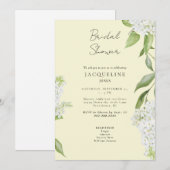 Invitation L'élégant Hydrangea Blanc Fête de Mariage Jaune (Devant / Derrière)