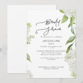 Invitation L'élégant Hydrangea Blanc pour une Baby Shower de (Devant / Derrière)