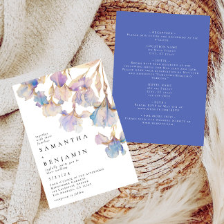 Invitation L'Élégant Iris Tout En Un Mariage Floral