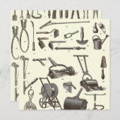 Invitation L'élégant jardinier - Outils Jardin Antique (Devant / Derrière)