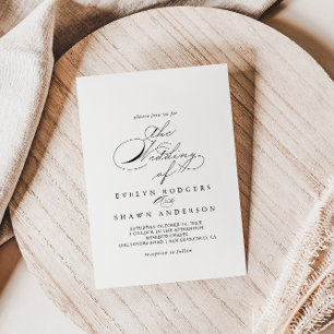 Invitation L'Élégant Mariage De Calligraphie