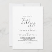 Invitation L'Élégant Mariage Simple De Calligraphie D'Invitat (Devant)