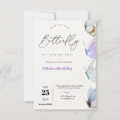 Invitation L'élégant papillon violet devient un anniversaire (Devant)
