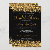 Invitation L'Élégant Parti Fête de l'mariée Sparkles Gold (Devant / Derrière)