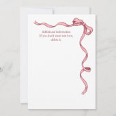 Invitation L'élégante fête de la vache rose des femmes (Dos)