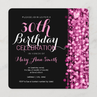 Invitation L'élégante fête du 30e anniversaire éclate de rose
