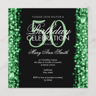 Invitation L'élégante fête du 50e anniversaire éclaire le ver