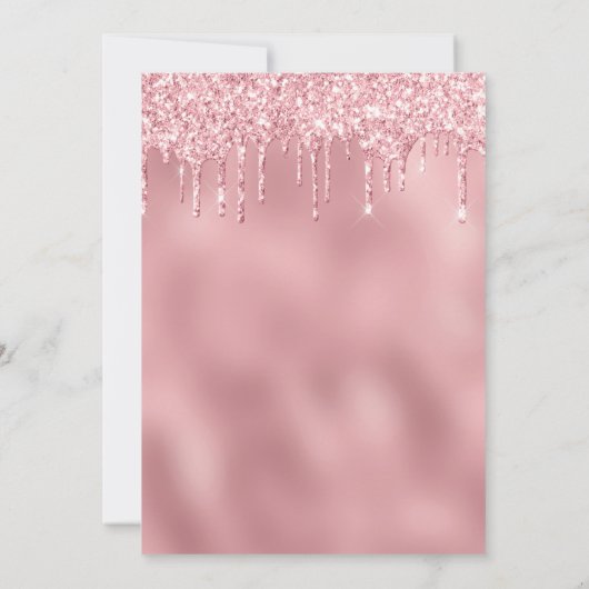 Invitation L'élégante parties scintillant rose en or goutte l (Dos)