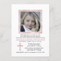 L'Élégante Première Sainte COMMUNAUTÉ Fille Rose|