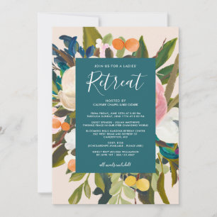 Invitation L'élégante retraite moderne Florals Dames Turquois