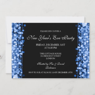 Invitation L'Élégante Soirée du Nouvel An Bleu