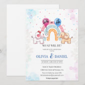 Invitation L'éléphant genre Genre Revela Invitation" (Devant / Derrière)