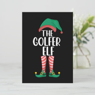 Invitation L'Elf golfeur Golf Famille assortie Noël