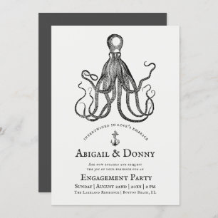 Invitation L'Embrace de l'amour   Octopus Thème d'engagement 