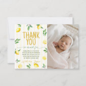 Invitation Lemon Birthday Photo Thank You Card (Devant)