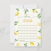 Invitation Lemon Birthday Time Capsule Cards (Devant)