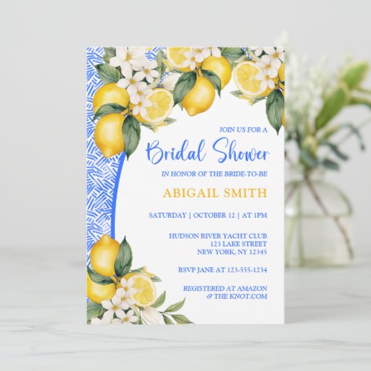 Invitation LEMON BRIDAL SHOWER (Debout devant)