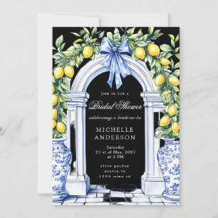 Invitation Lemon Chinoiserie Vintage Floral Fête des mariées