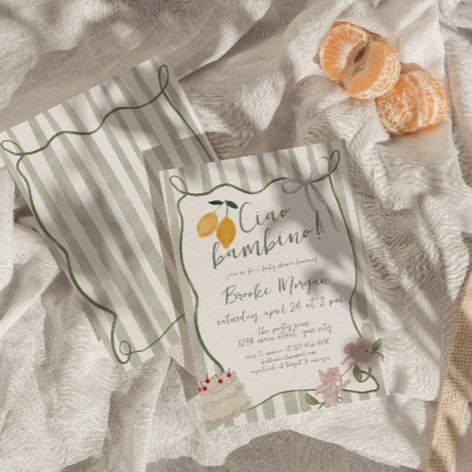 Invitation Lemon Ciao Bambino Italien Genre Neutre