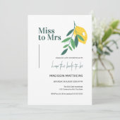 Invitation Lemon Citrus Miss à Mme Fête des mariées d'été (Debout devant)