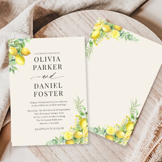 Invitation Lemon Citrus Wedding