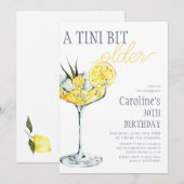 Invitation Lemon cocktail A tini bit Older 30th Birthday  (Devant / Derrière)
