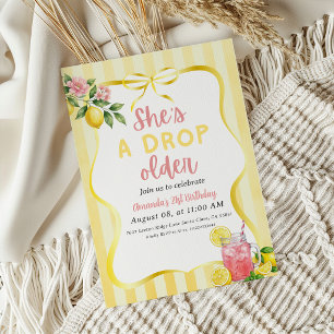 Invitation Lemon Drop Older Pink Lemonade 21e Anniversaire