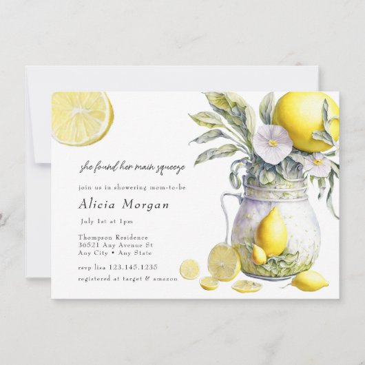 Invitation Lemon | Fête de mariage Citrus (Devant)