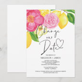 Invitation Lemon floral de printemps Changer le Mariage de da (Devant / Derrière)