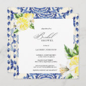 Invitation Lemon Floral Mediterranean Bridal Shower (Devant / Derrière)