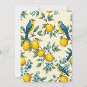 Invitation Lémon floral rustique & douche nuptiale bleu (Dos)