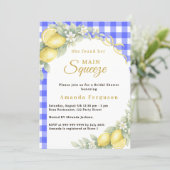 Invitation Lemon gingham blue main squeeze bow Bridal Shower (Debout devant)