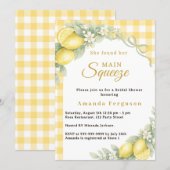 Invitation Lemon gingham main squeeze bow Bridal Shower (Devant / Derrière)