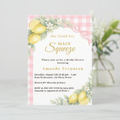 Invitation Lemon gingham pink main squeeze bow Bridal Shower (Debout devant)