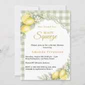 Invitation Lemon gingham sage main squeeze bow Bridal Shower (Devant)