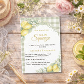 Invitation Lemon gingham sage main squeeze bow Bridal Shower